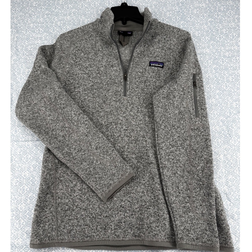 Patagonia Better Sweater 1/4 Zip Pullover Gray Heather Fleece Womens XL